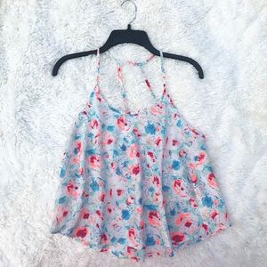 💐Floral flowy crop top with strappy back Elodie